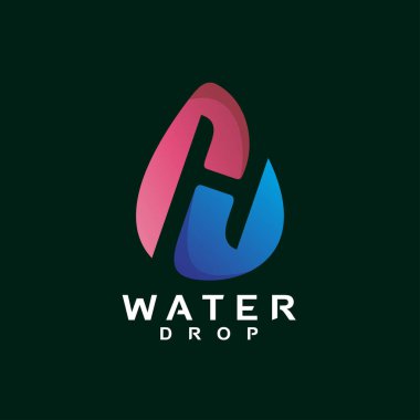 Gradyan harf h ve su damlası logosu tasarımı