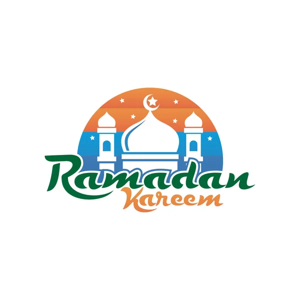 Warna Logo Ramadan Desain Dalam Vektor - Stok Vektor
