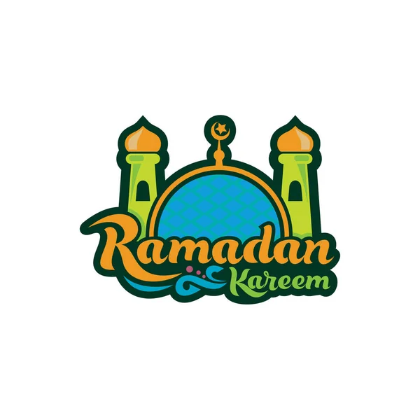 Warna Logo Ramadan Desain Dalam Vektor - Stok Vektor