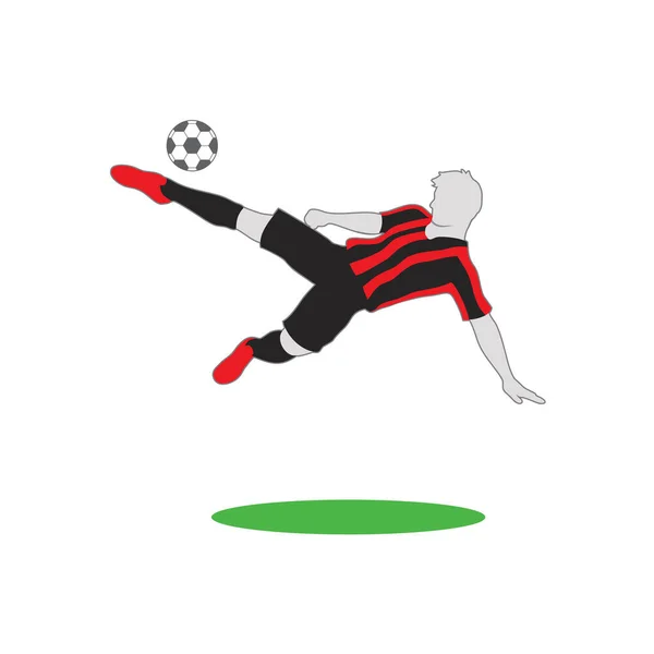 Hombre Pateando Pelota Fútbol Ilustración Vector — Vector de stock