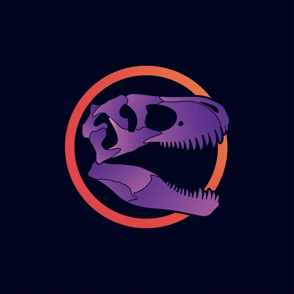 Vektör içinde dinozor kafatası logosu tasarımı