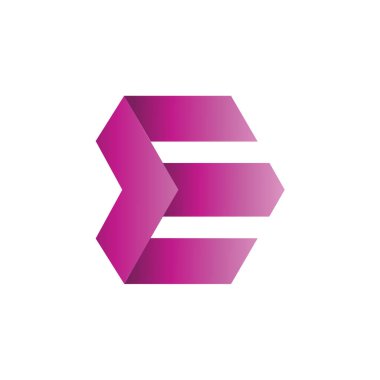 E Harfi Geometrik Logo Şablonu
