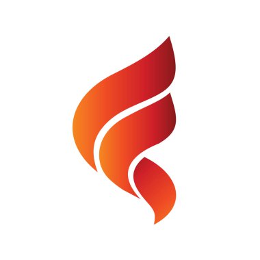 F harfi Ateş Şekli Logo Vektörü