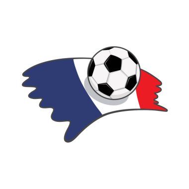 Futbol Topu İllüstrasyon Şablonu ile Fransa Bayrağı
