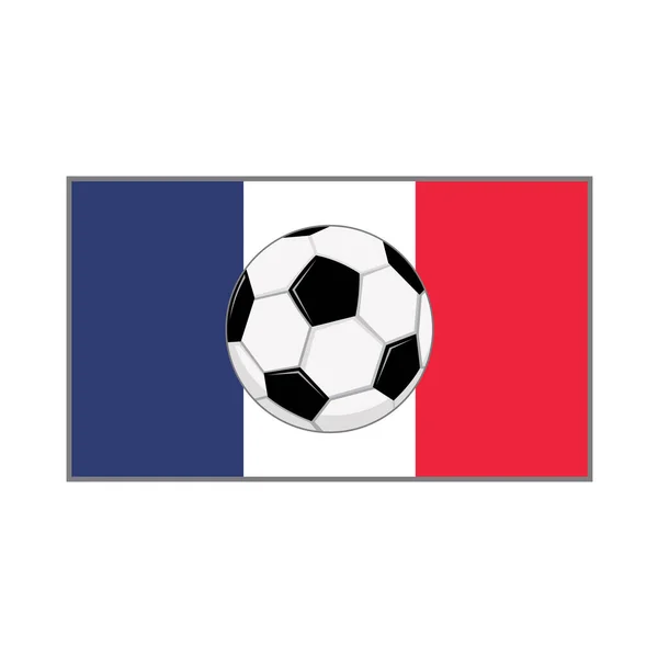 Bandera Francia Con Plantilla Ilustración Pelota Fútbol — Vector de stock