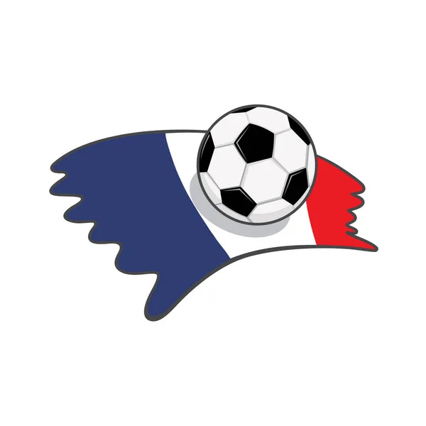 Frankreich Flagge Mit Fußball Illustrationsvorlage — Stockvektor