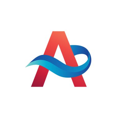 Dalgalar Logo Şablonlu A Harfi