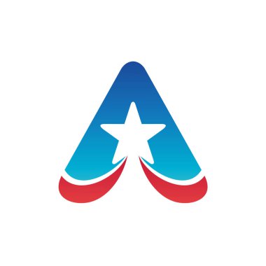 Yıldız Logo Şablonlu A Harfi
