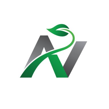 Yaprak Doğa Logo Şablonlu N harfi