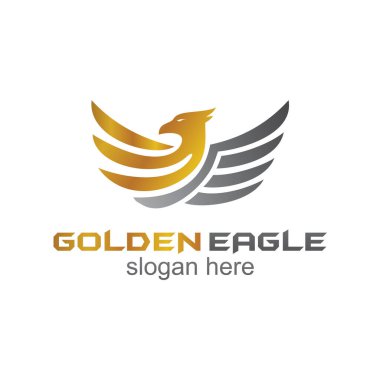 Altın Kartal Logo Vektör Şablonu