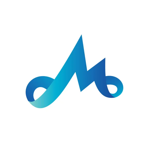Letra Plantilla Logotipo Montaña — Vector de stock