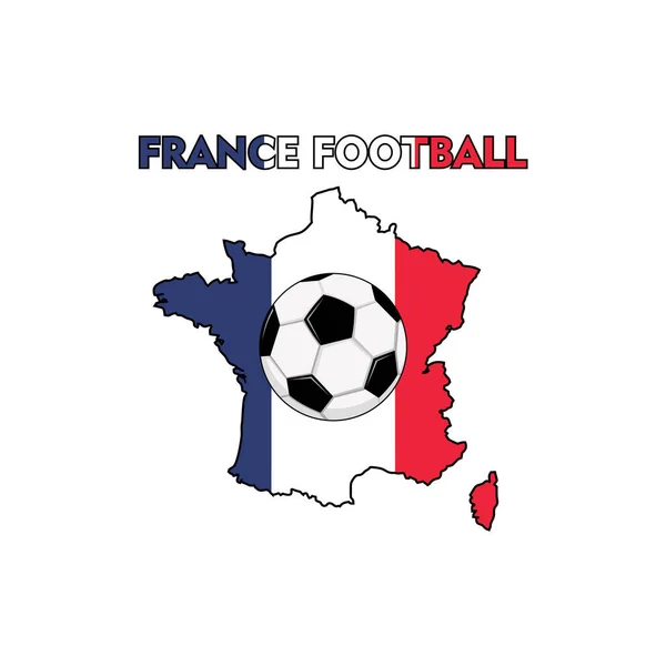 France Football Vector Illustration France Map Soccer Template — 스톡 벡터