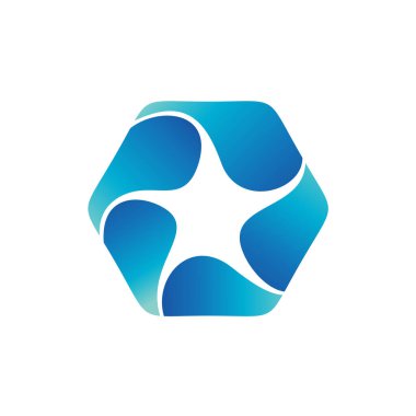 Altıgen Logo Vektörü Yıldızı