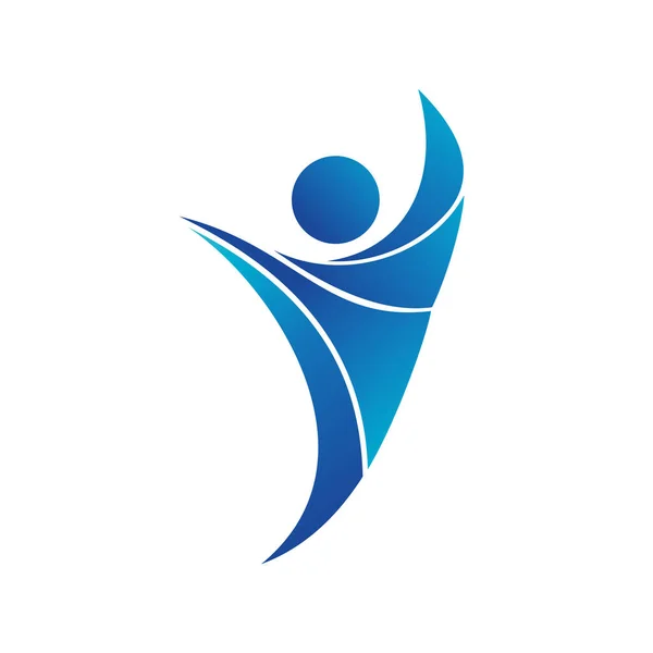 Vecteur Abstrait Logo Saut Humain — Image vectorielle