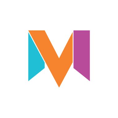 Vektörde M harfi logosu