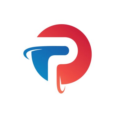 Çember Logo Vektöründe P Harfi