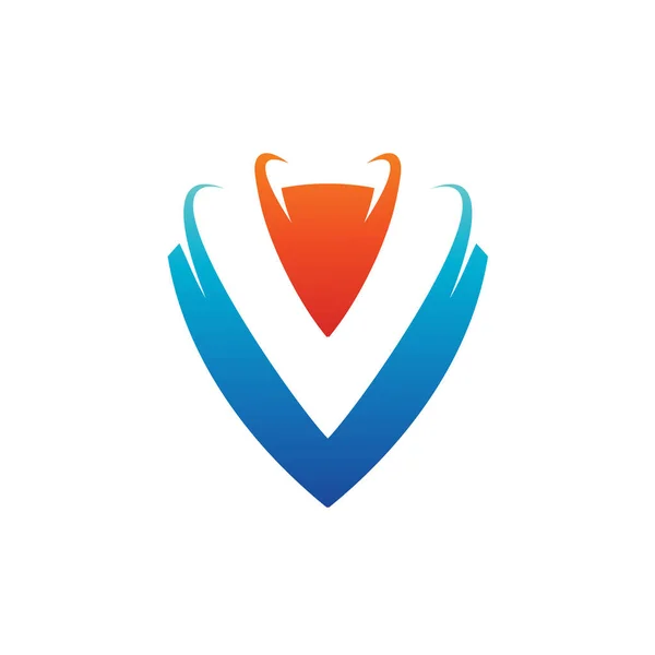 V Harfi Kalkan Logo Vektörü