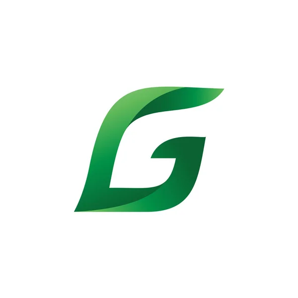 Lettre Vecteur Logo Feuille — Image vectorielle