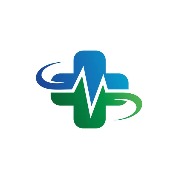 Design Del Logo Medico Incrociato — Vettoriale Stock
