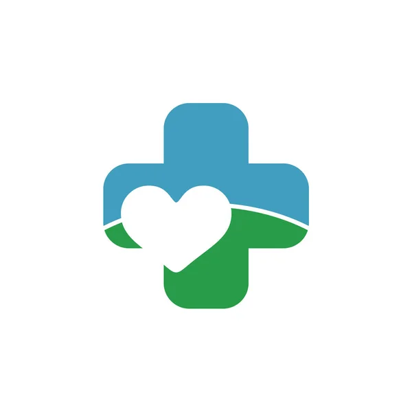 Croix Logo Médical Design — Image vectorielle