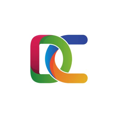 Harf d ve c gradyan logo tasarımı