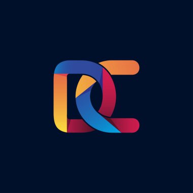 Harf d ve c gradyan logo tasarımı