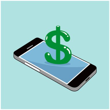 Telefon ve Para Çizim Vektörü