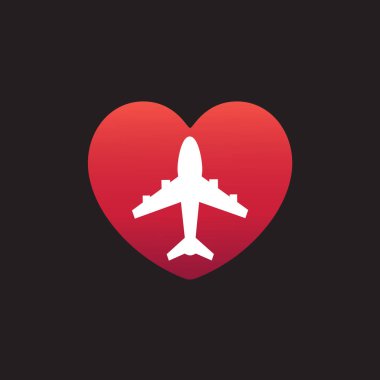 Vektörde Aşk Uçağı Logosu