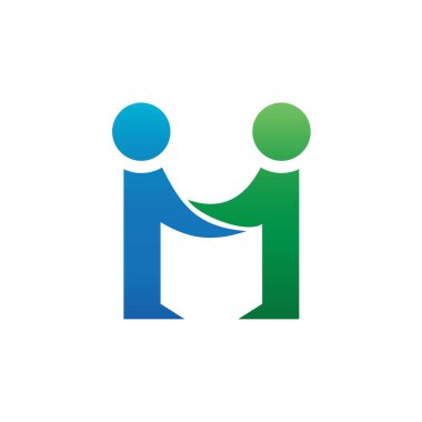 M Harfi İnsan Bakımı Logo Vektörü