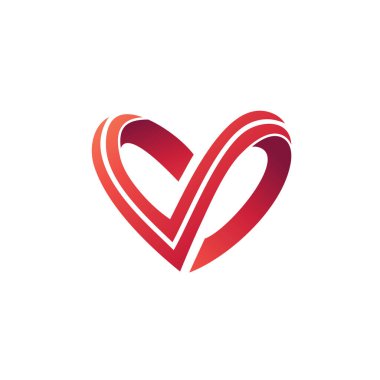 V harfi Aşk Logosu Vektörü