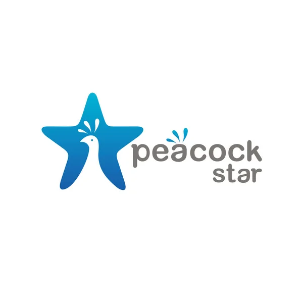 Vector Logotipo Pavo Real Estrella — Archivo Imágenes Vectoriales