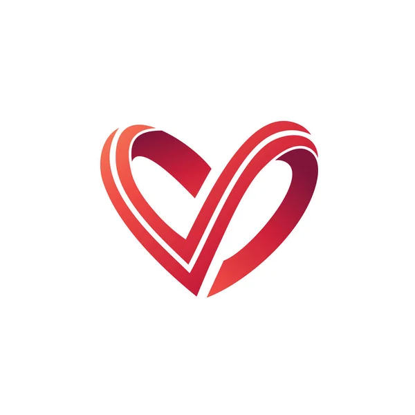 V harfi Aşk Logosu Vektörü