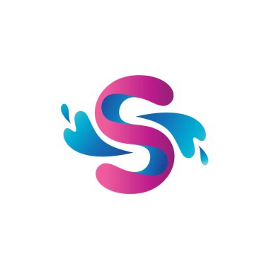 S harfi Su Sıçratma Logosu Tasarımı