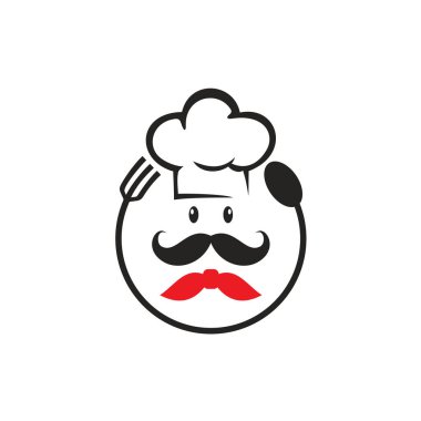 Şef Bıyık Restoranı Çizgi Film Logosu Tasarımı