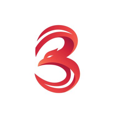 Kartal Şekli Logo Vektörlü 3 Numara