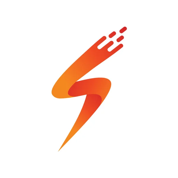 Γράμμα Fast Thunder Logo Vector — Διανυσματικό Αρχείο