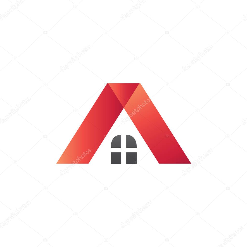 Letter A House Logo Vector