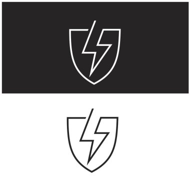 Tek Hat Biçimli Şimşek Kalkanları Seti, Vektör Resimleri 