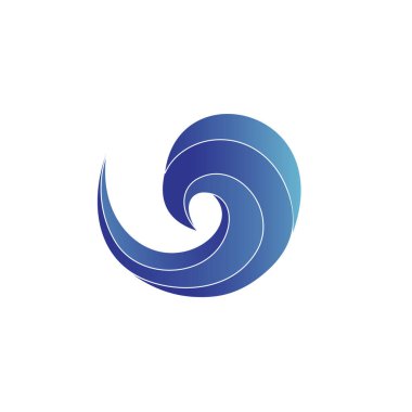 Su dalgası logosu, vektör illüstrasyonu 