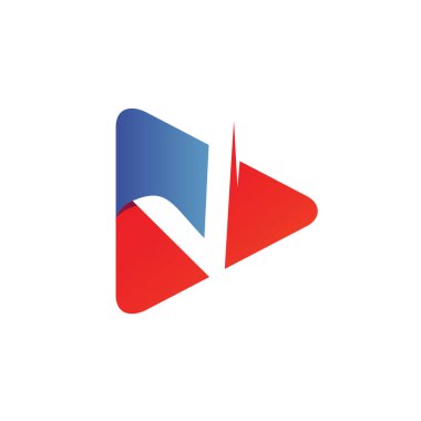 Ok Şekli Logosu V harfi, Vektör İllüstrasyonu 