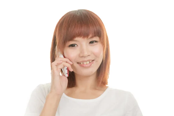 Frau mit schnurlosem Telefon — Stockfoto