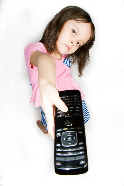 Bambino con telecomando — Foto Stock