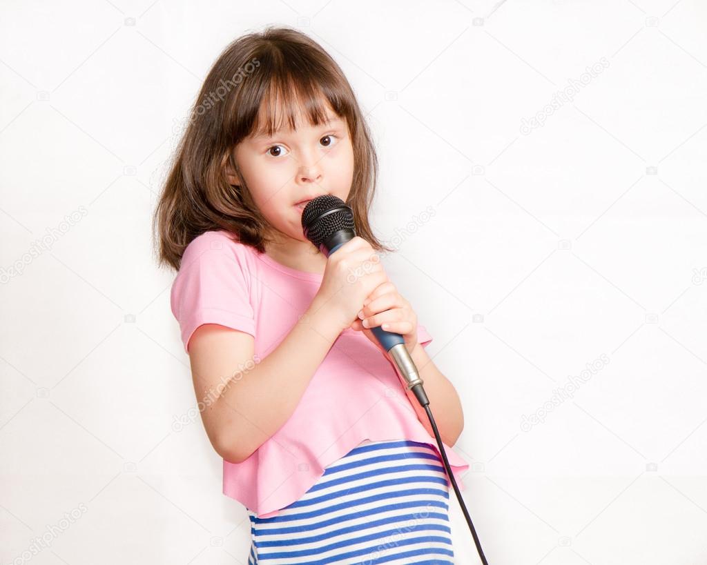 Asian child singing