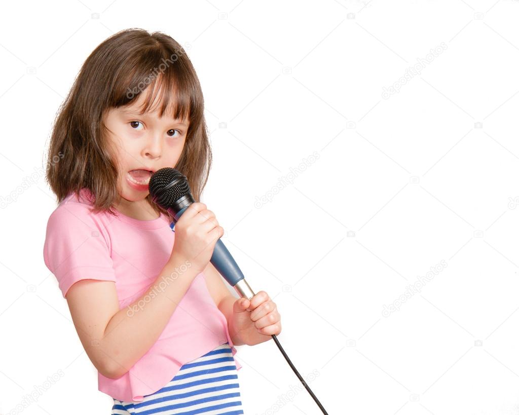 Asian child singing