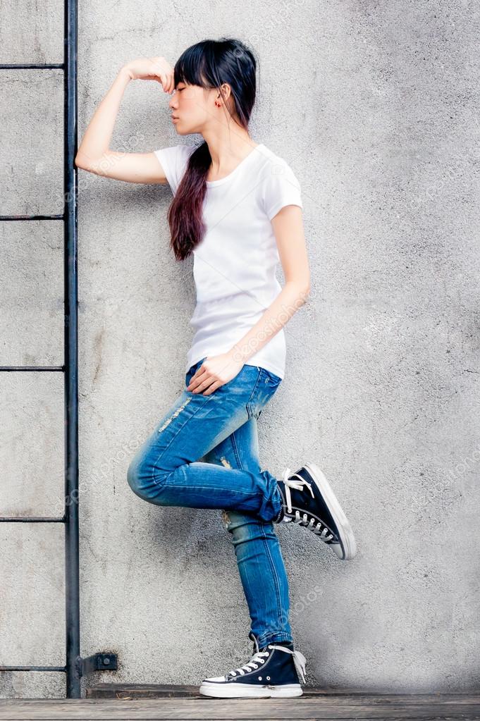 asian girl on ladder Asian girl on ladder