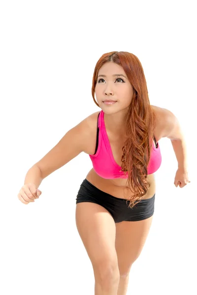 Mulher asiática bonita exercitando — Fotografia de Stock