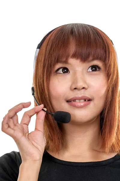 Operador del centro de llamadas con auriculares —  Fotos de Stock
