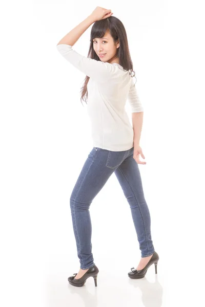 Full body portrait of Asian woman — Stock Photo, Image