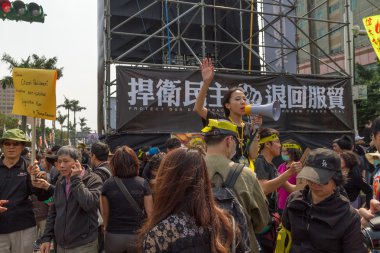 Taipei, Tayvan, 30 Mart 2014. yüz binlerce kişi p