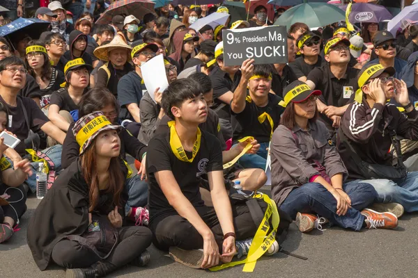 Taipei, taiwan, 30 maart 2014. honderdduizenden mensen p — Stockfoto